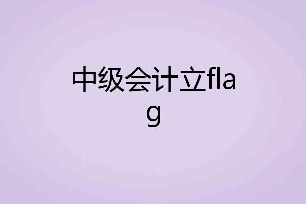 中级会计立flag