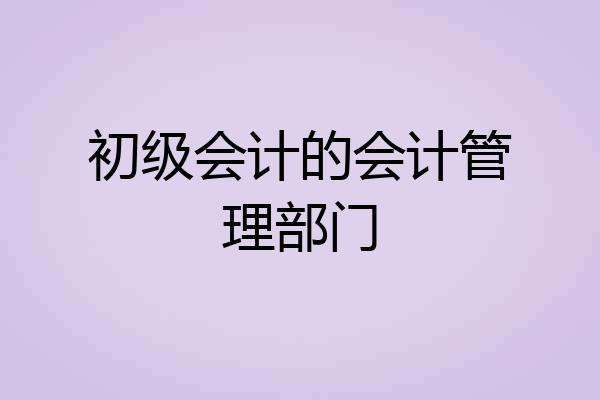 初级会计的会计管理部门