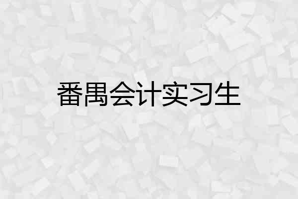 番禺会计实习生