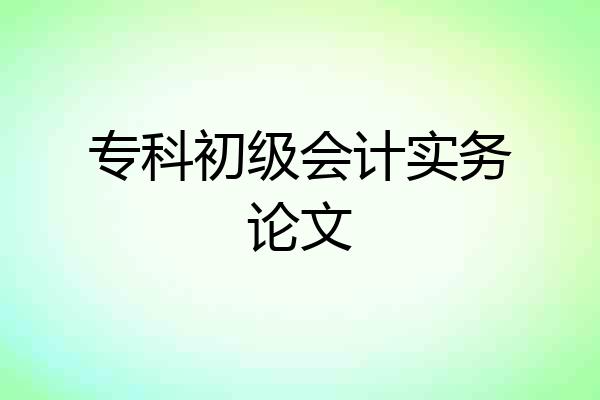 专科初级会计实务论文