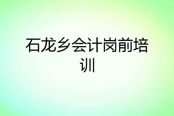 石龙乡会计岗前培训