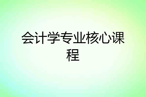 会计学专业核心课程