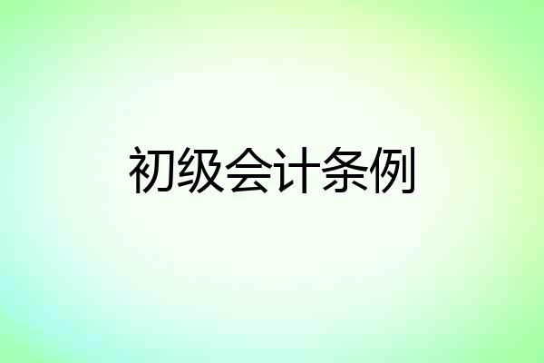 初级会计条例