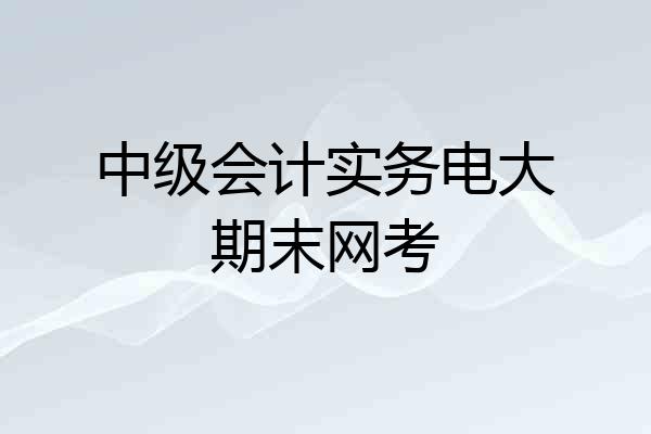 中级会计实务电大期末网考