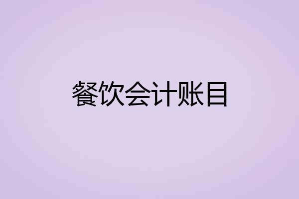 餐饮会计账目