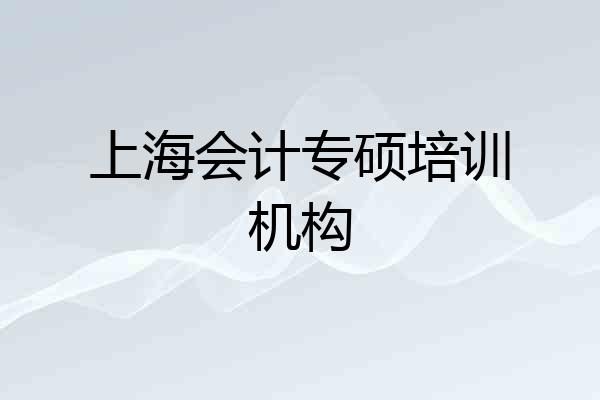 上海会计专硕培训机构