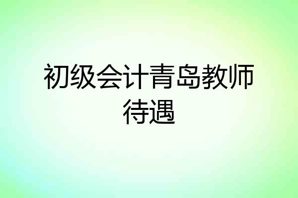 初级会计青岛教师待遇