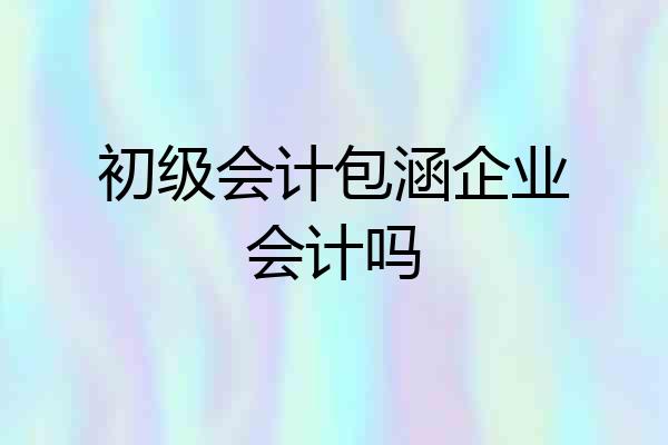 初级会计包涵企业会计吗