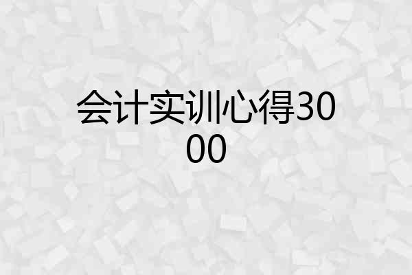 会计实训心得3000