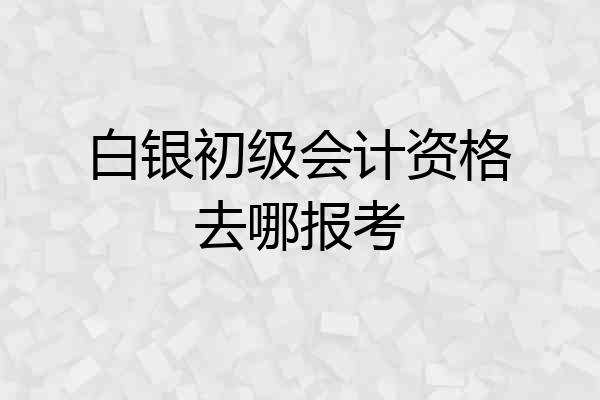 白银初级会计资格去哪报考