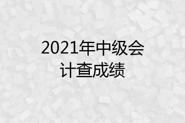 2021年中级会计查成绩
