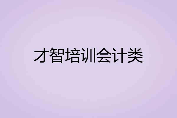 才智培训会计类
