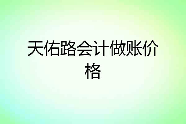 天佑路会计做账价格