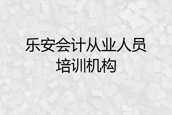乐安会计从业人员培训机构