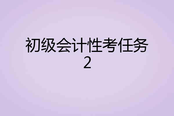 初级会计性考任务2