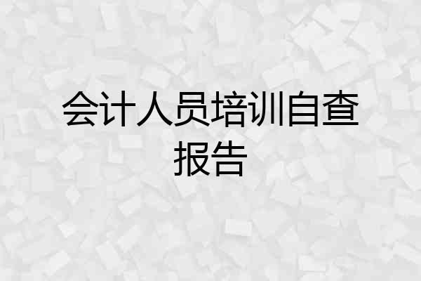 会计人员培训自查报告