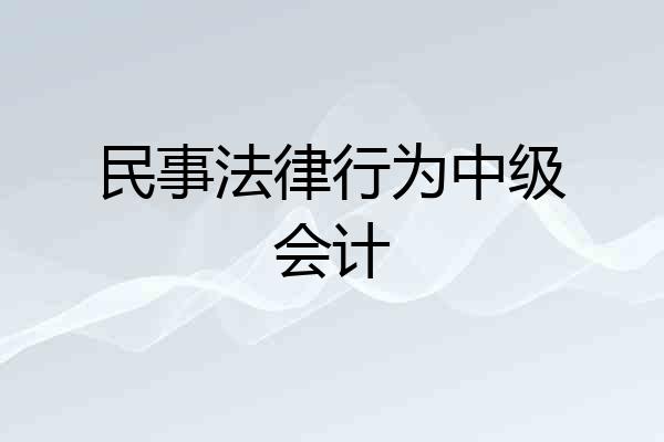 民事法律行为中级会计