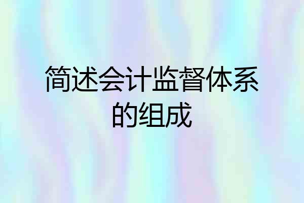 简述会计监督体系的组成