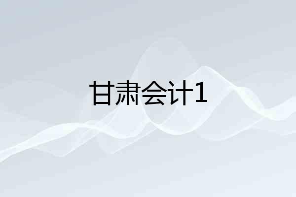 甘肃会计1