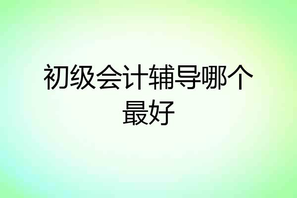 初级会计辅导哪个最好
