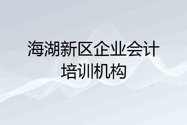 海湖新区企业会计培训机构