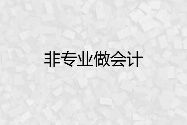 非专业做会计