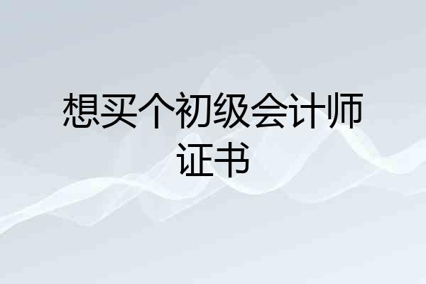 想买个初级会计师证书