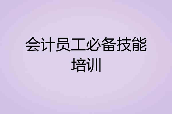会计员工必备技能培训