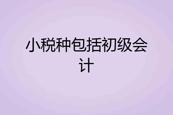 小税种包括初级会计