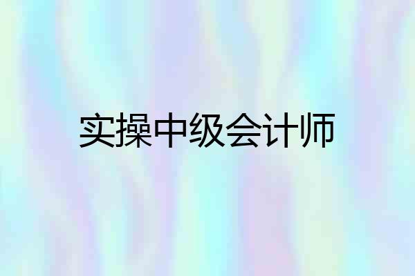 实操中级会计师