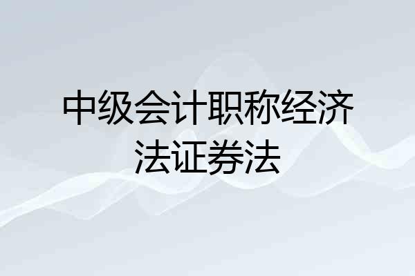 中级会计职称经济法证券法