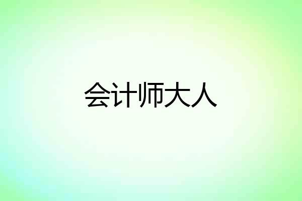 会计师大人