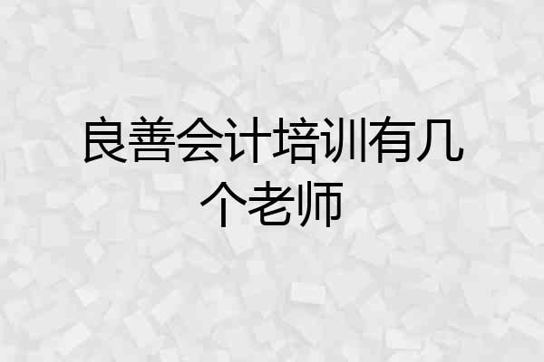 良善会计培训有几个老师