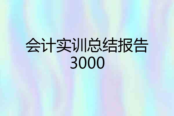 会计实训总结报告3000