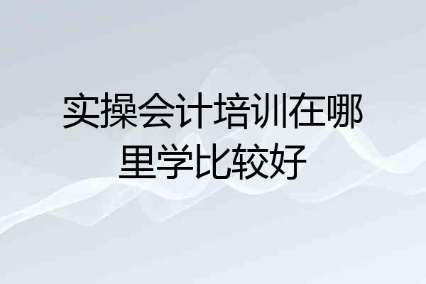 实操会计培训在哪里学比较好