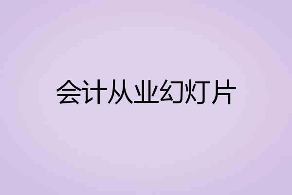 会计从业幻灯片