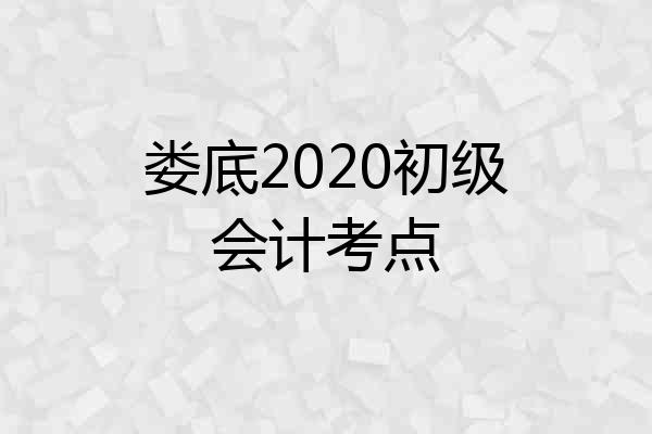 娄底2020初级会计考点
