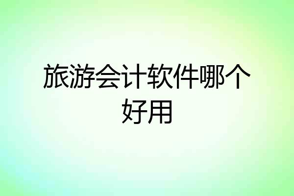 旅游会计软件哪个好用