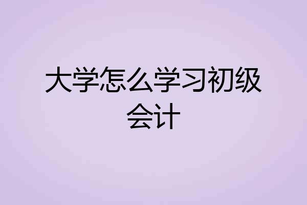 大学怎么学习初级会计