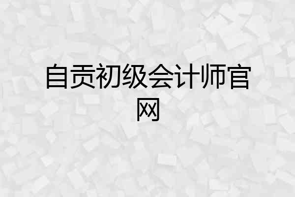 自贡初级会计师官网
