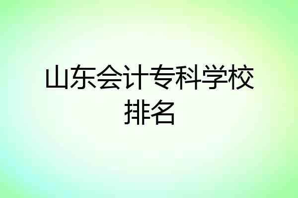 山东会计专科学校排名