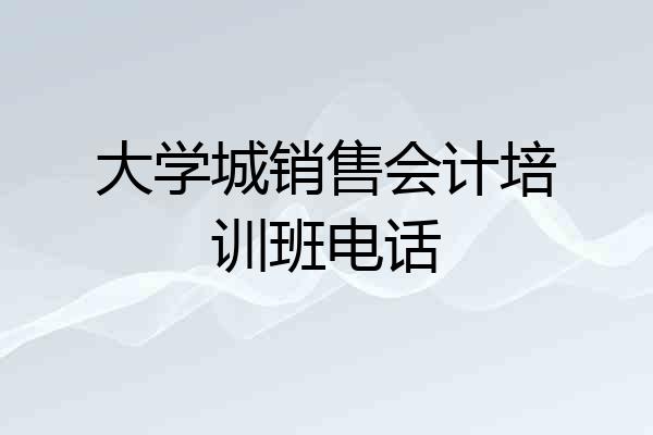 大学城销售会计培训班电话