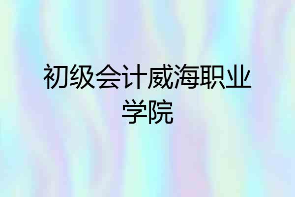 初级会计威海职业学院
