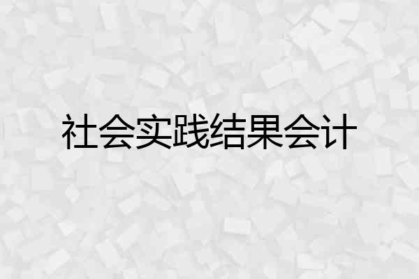 社会实践结果会计