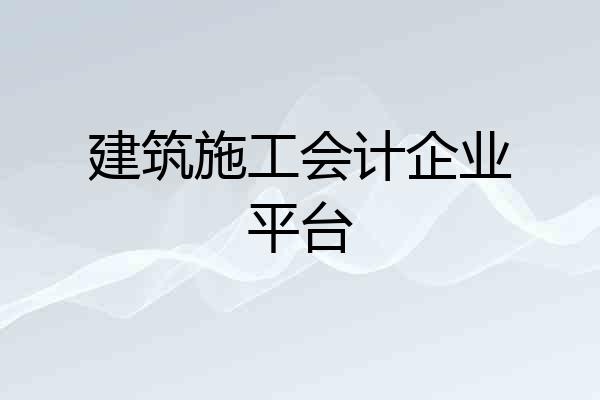 建筑施工会计企业平台