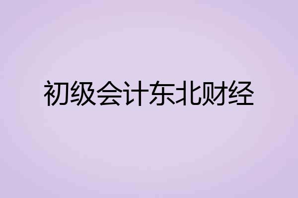 初级会计东北财经