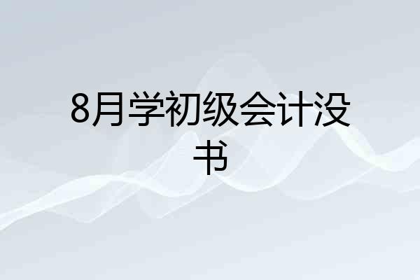 8月学初级会计没书