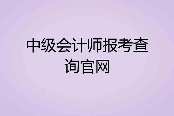 中级会计师报考查询官网