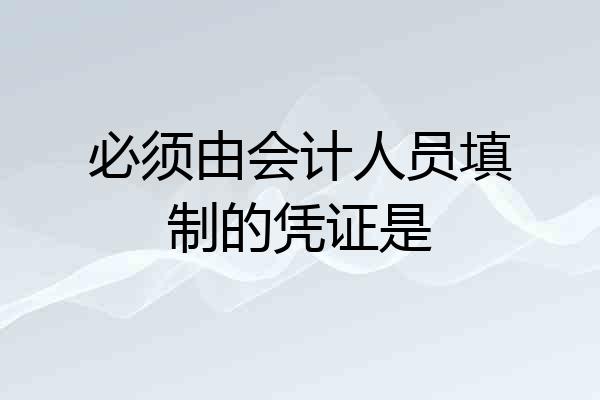 必须由会计人员填制的凭证是