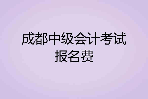 成都中级会计考试报名费